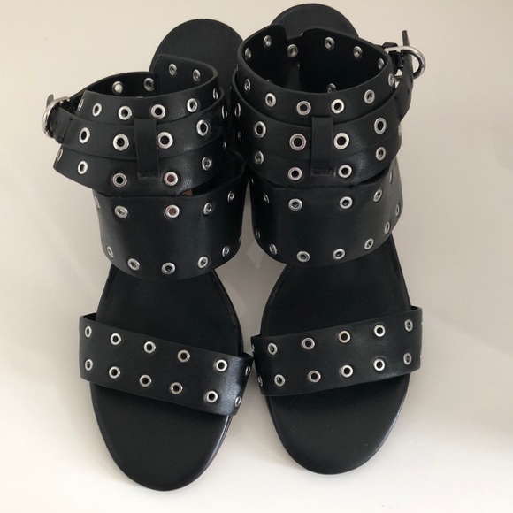 Rebecca Minkoff Carter Grommet Sandals in Black - Picture 5 of 11
